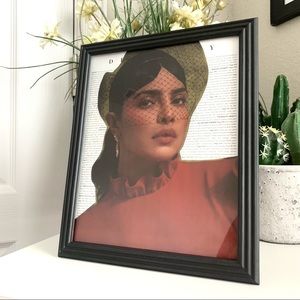 Priyanka Chopra Red Veil Editorial Collage Wall Art Vintage Glam Fashion Print